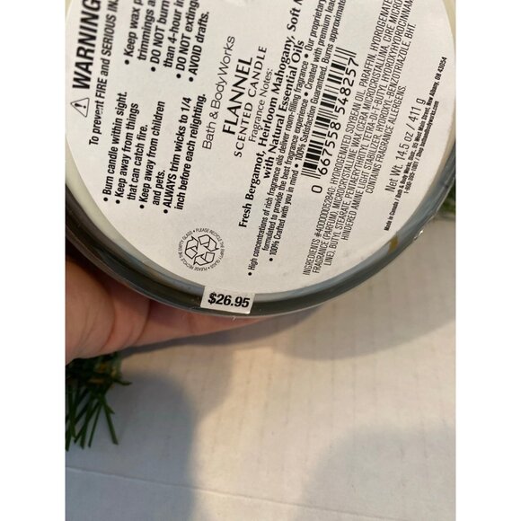 Bath & Body Works “Flannel” NEW 3 Wick Candle - Picture 6 of 6